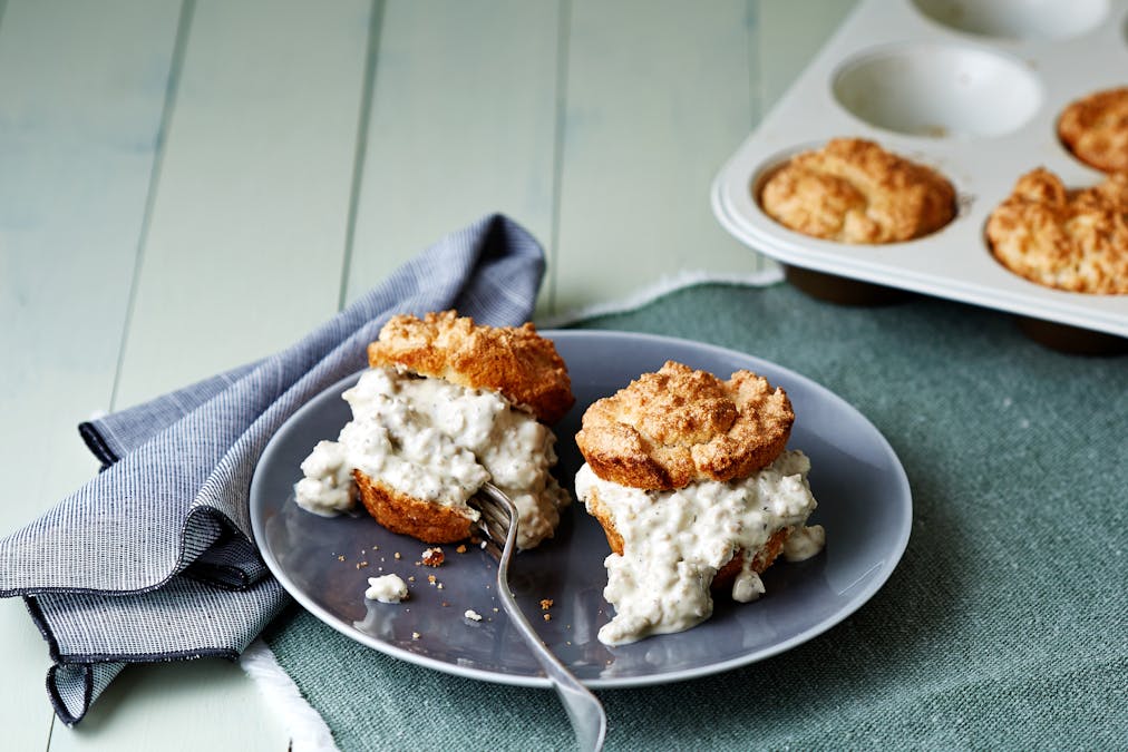 Scones med krämig köttfärsröra