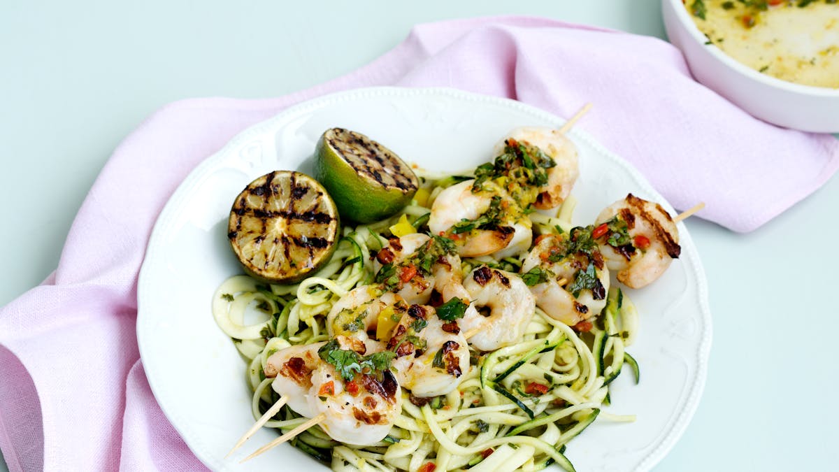 Räkor med chimichurrizoodles