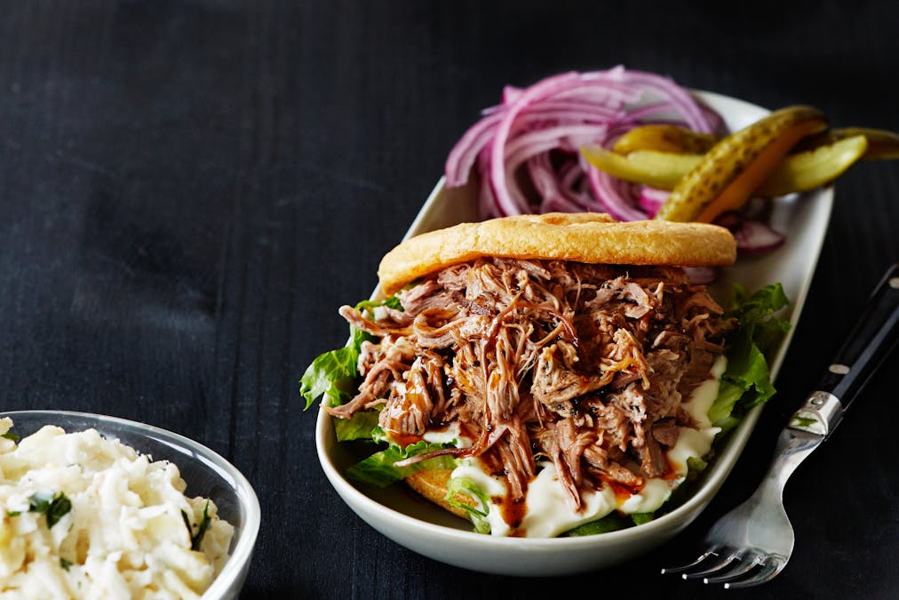 Pulled pork-burgare