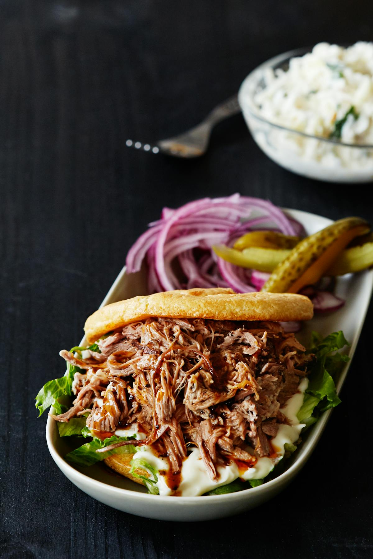 Pulled pork-burgare