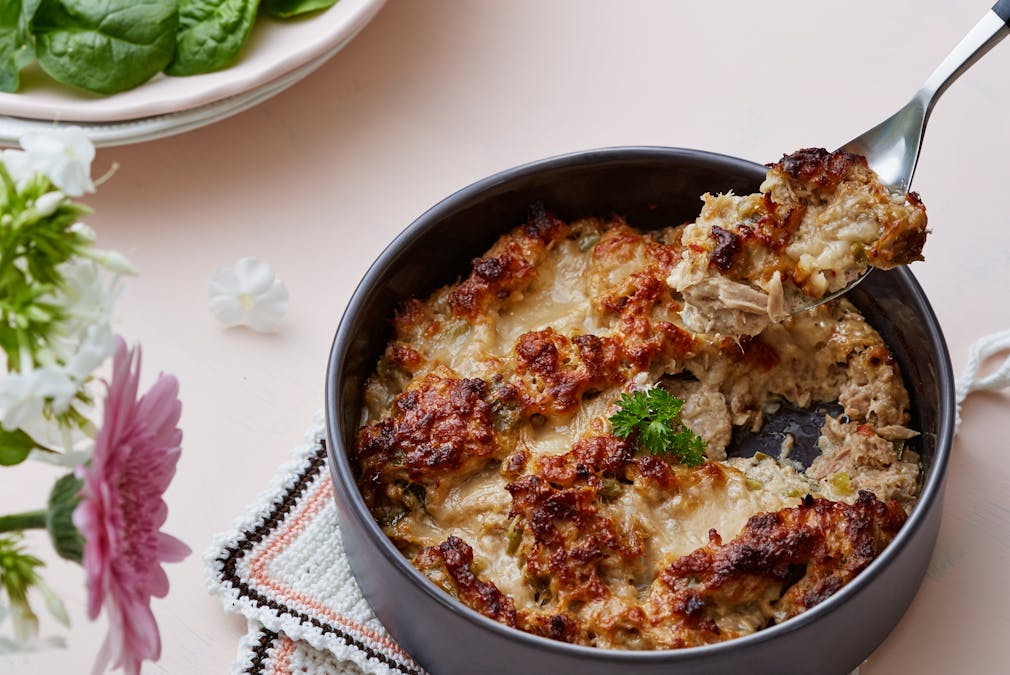 Tonfiskgratäng med selleri och parmesan