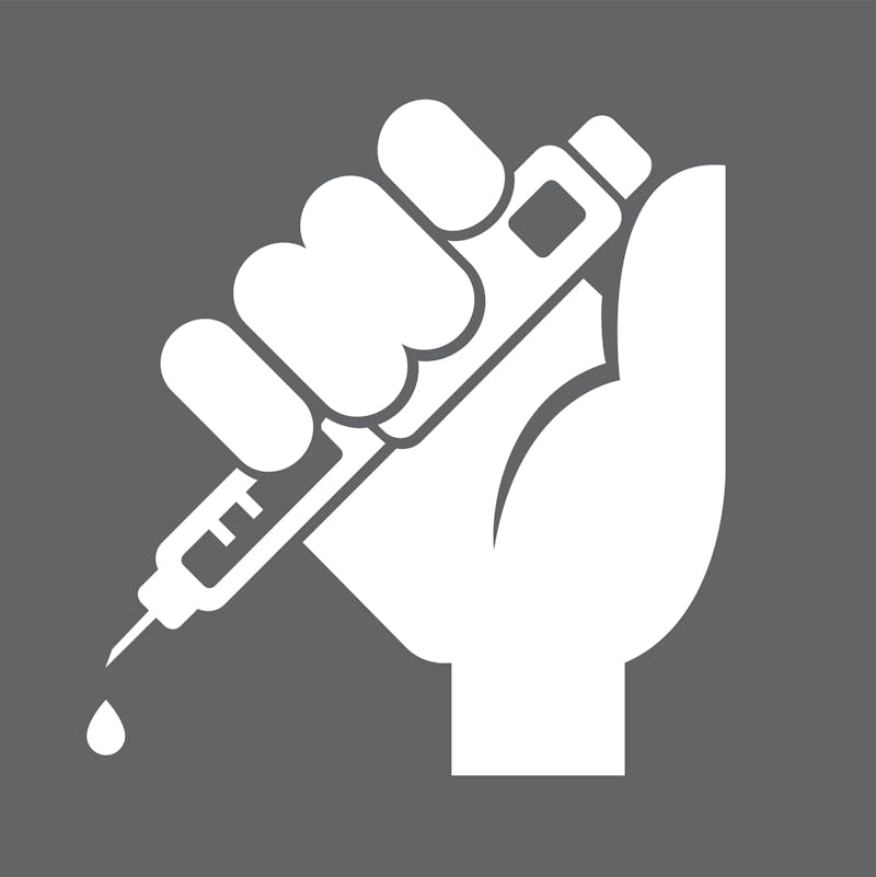 Diabetes Icon Set Hand Holding Insulin Injection Pen