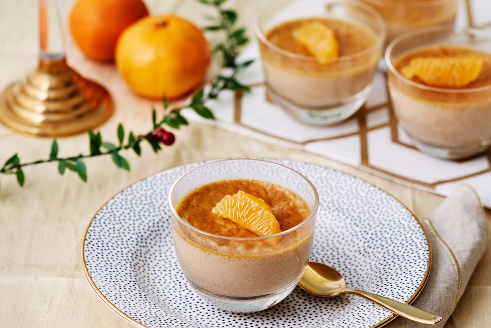 Sockerfri crème brulée med smak av jul