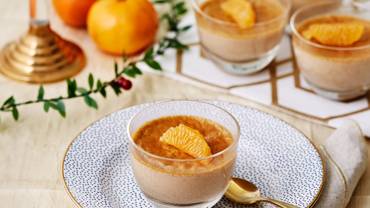 Sockerfri crème brulée med smak av jul