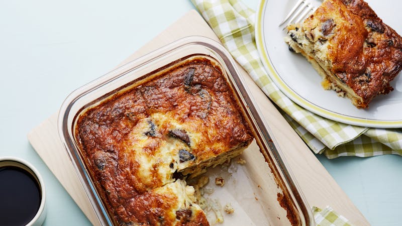 Ugnsomelett med svamp och bacon