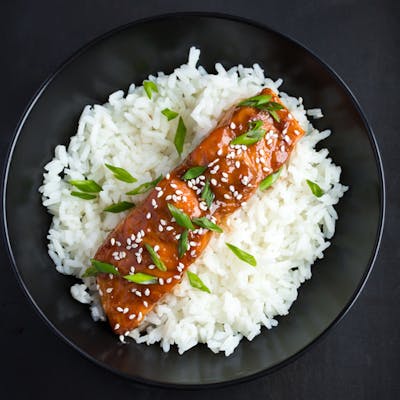 teriyaki salmon and rice