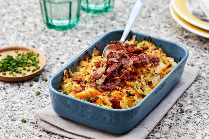 Blomkålsgratäng med bacon