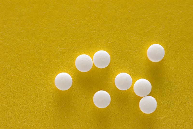 Saccharine Tablets on Yellow
