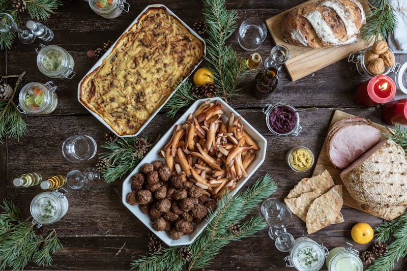 Christmas sausages and meatballs