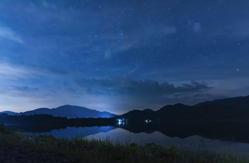 landscape night sky over the lake