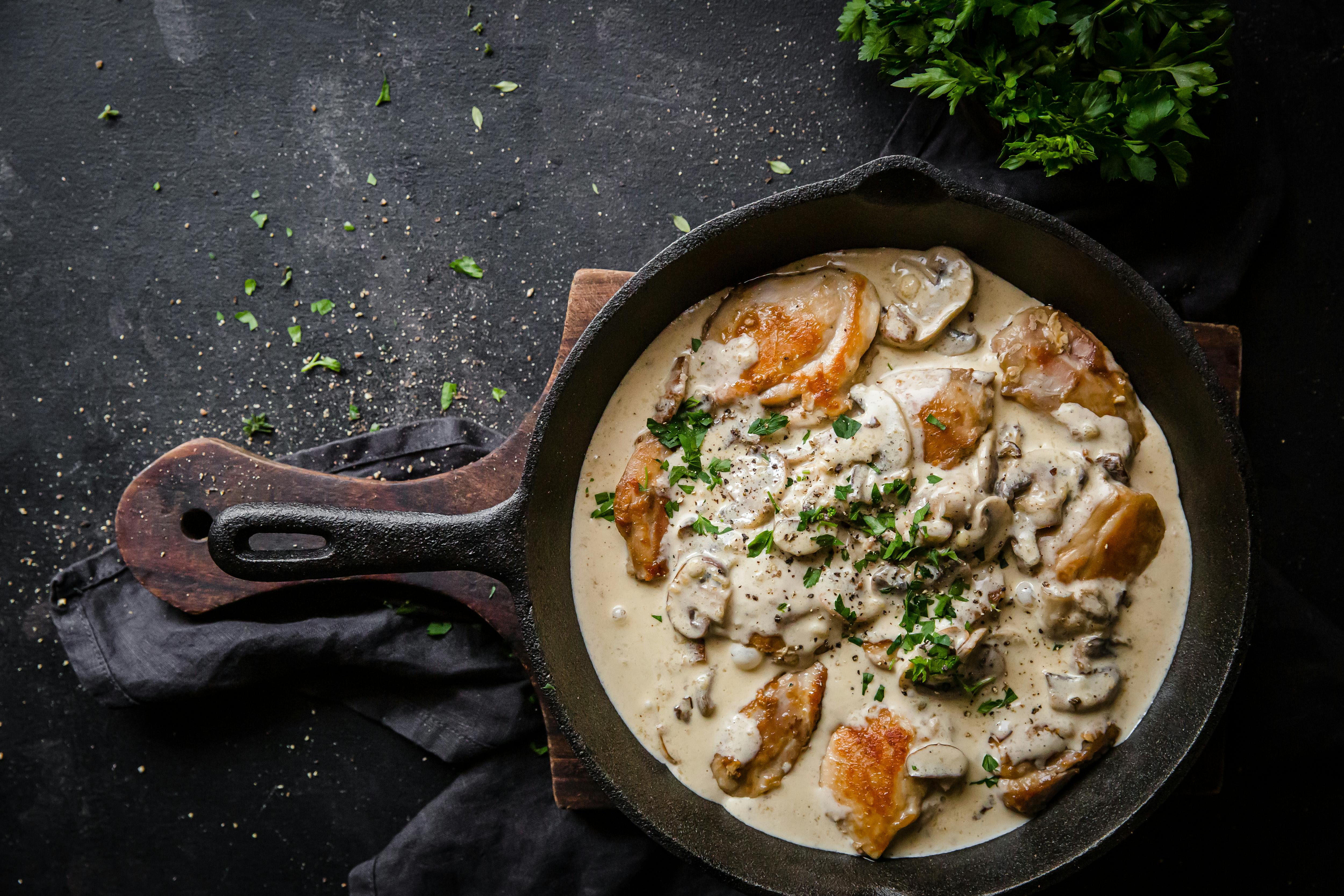 Parmesankyckling med champinjoner