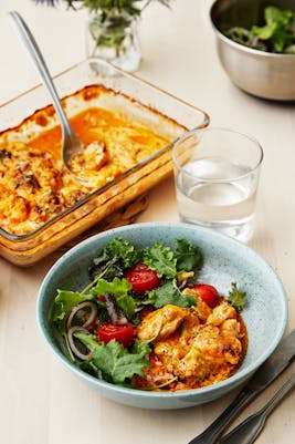 Camillas heta kycklinggratäng