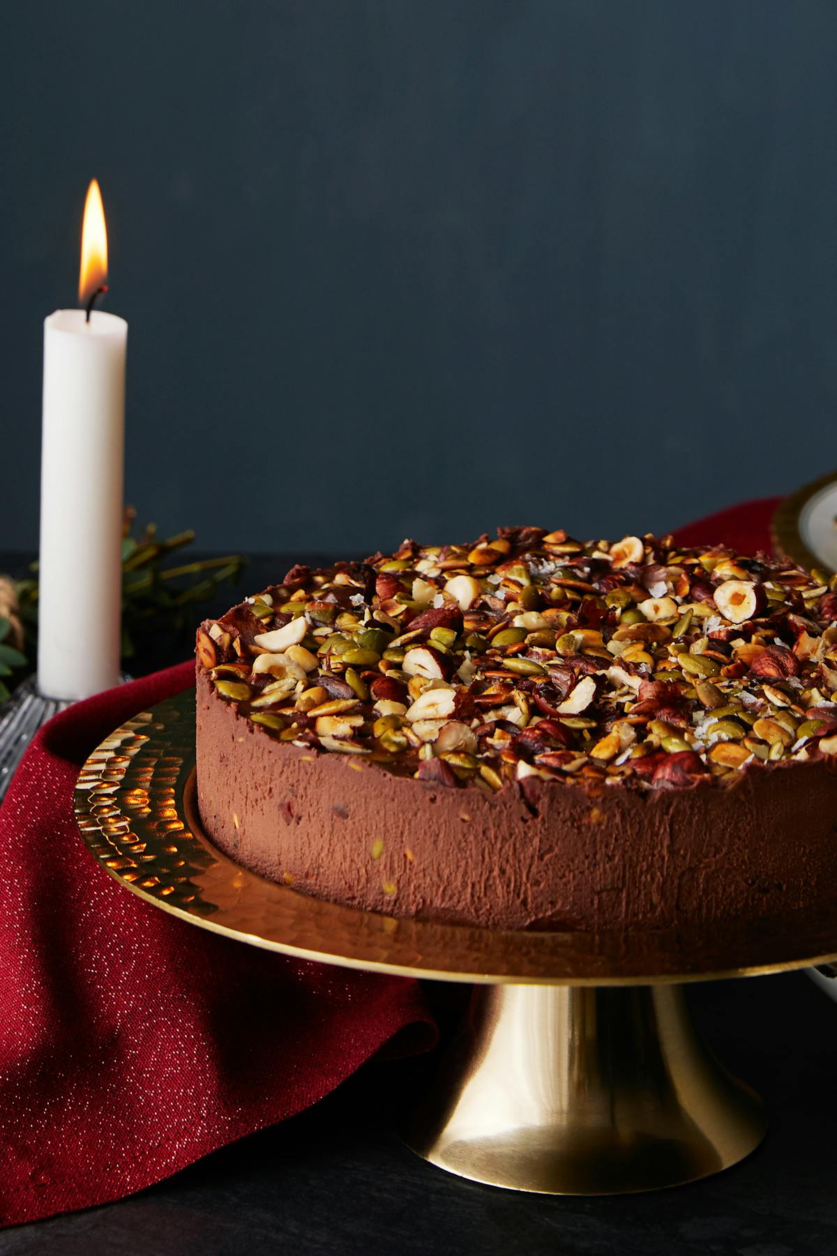 Chokladtårta med rostade hasselnötter och pumpafrön