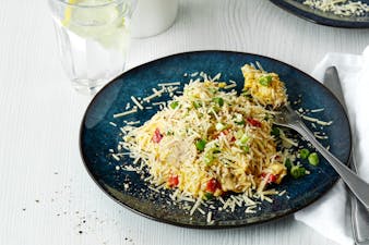 Äggröra med parmesan och grönsaker