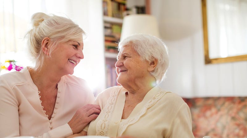 Senior woman spending quality time with her daughter