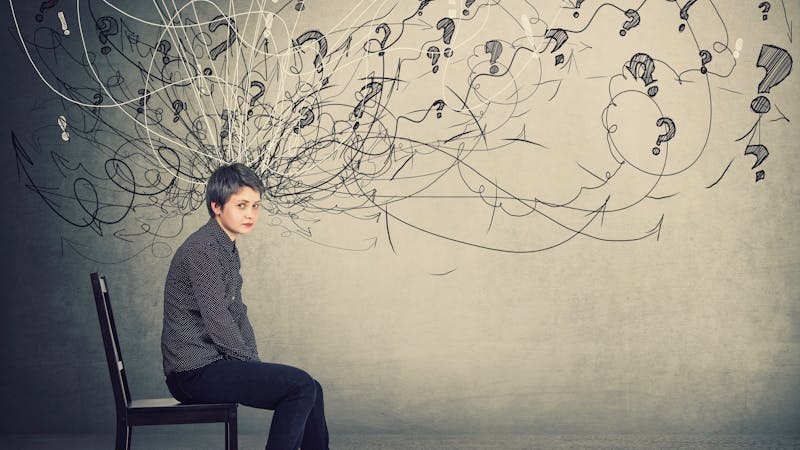 disappointed woman sitting