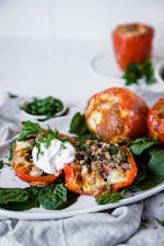 Fyllda paprikor med kalkon och mozzarella