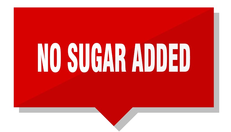 no sugar added red tag