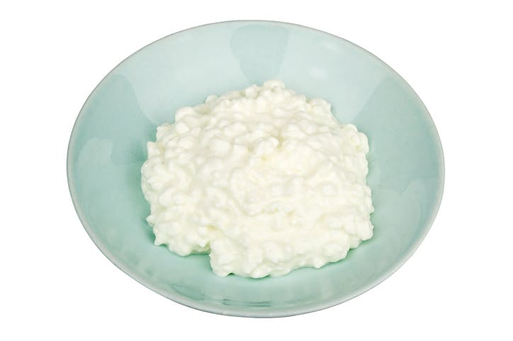 Cottage Cheese In Blue Dish