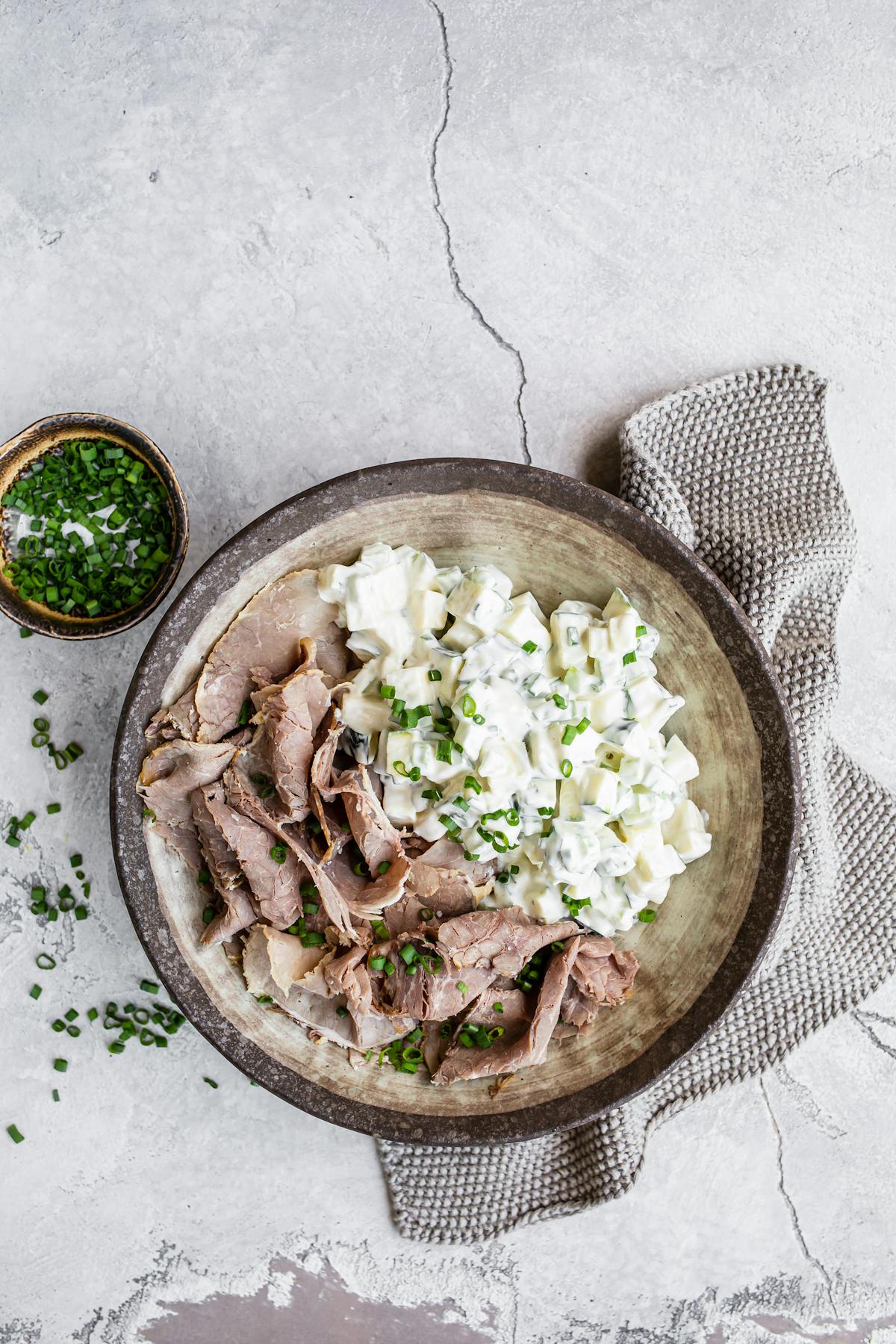 Rostbiff med falsk potatissallad