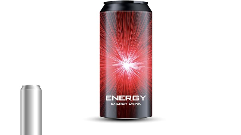 Energy drink on sparkly