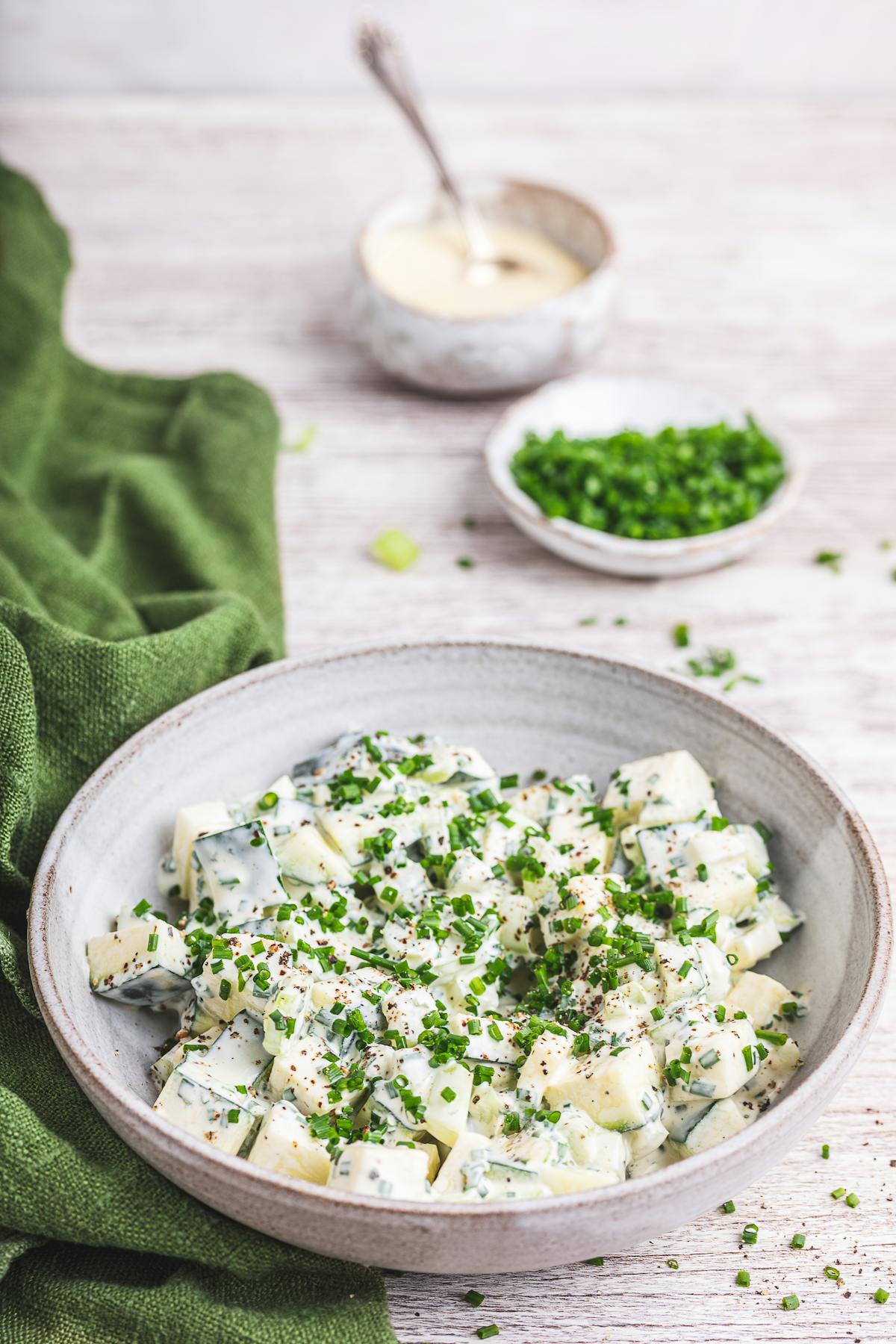 Falsk potatissallad med zucchini