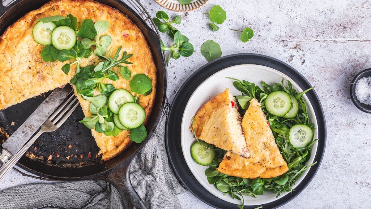 Frittata med parmesan och bacon