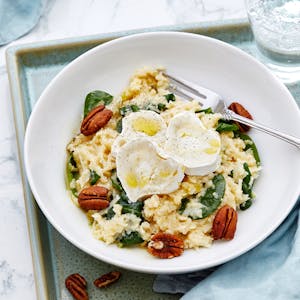 Blomkålsrisotto med spenat och getost