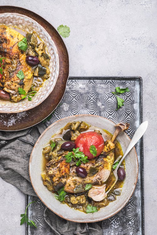 Marockansk kycklingtagine med aubergine