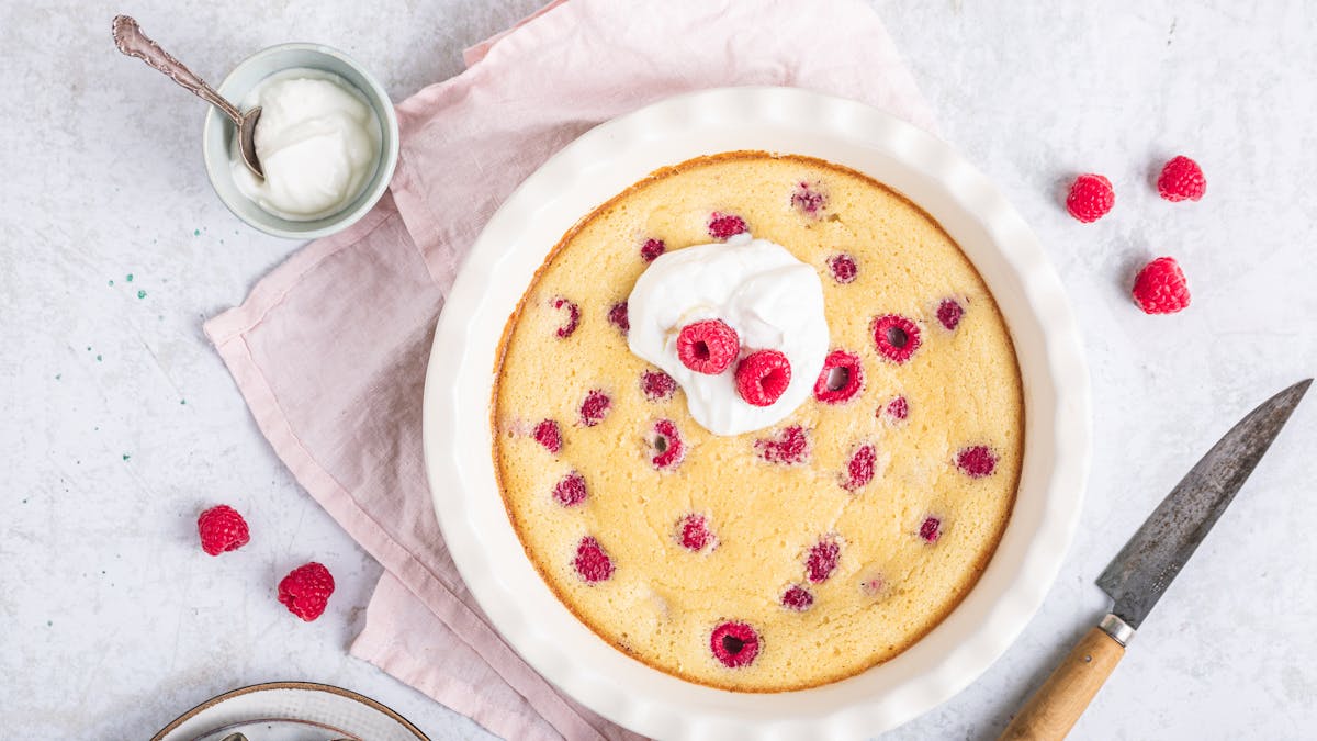 Sockerfri hallonclafoutis