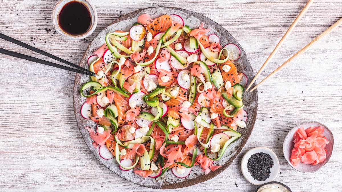 Sashimitallrik med wasabimajo