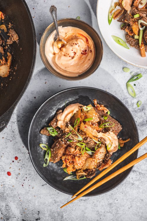 Biffwok med kimchi