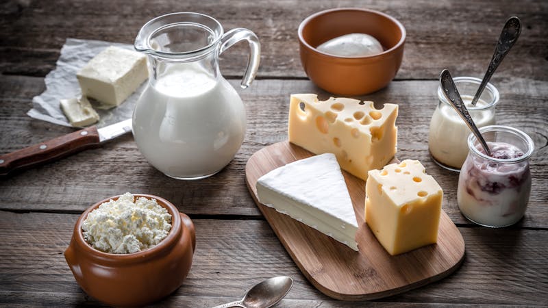 Various types of dairy products