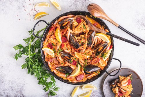 Paella med blomkålsris