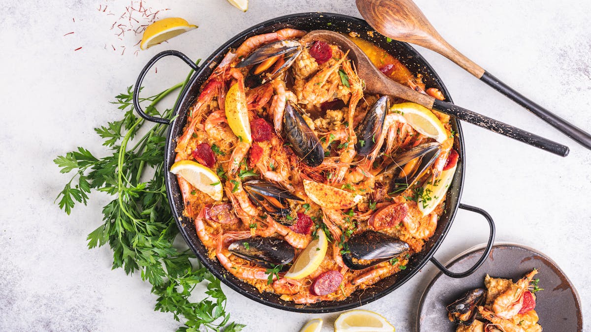 Paella med blomkålsris