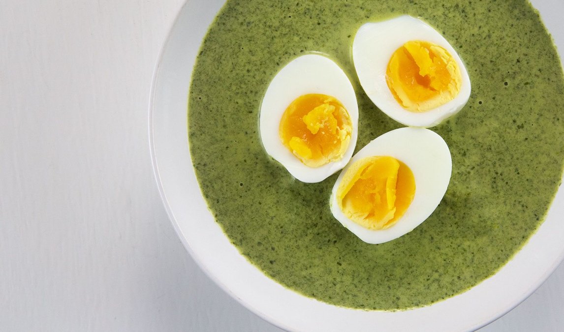 Vegetarisk torsdag: Spenatsoppa med ägghalvor