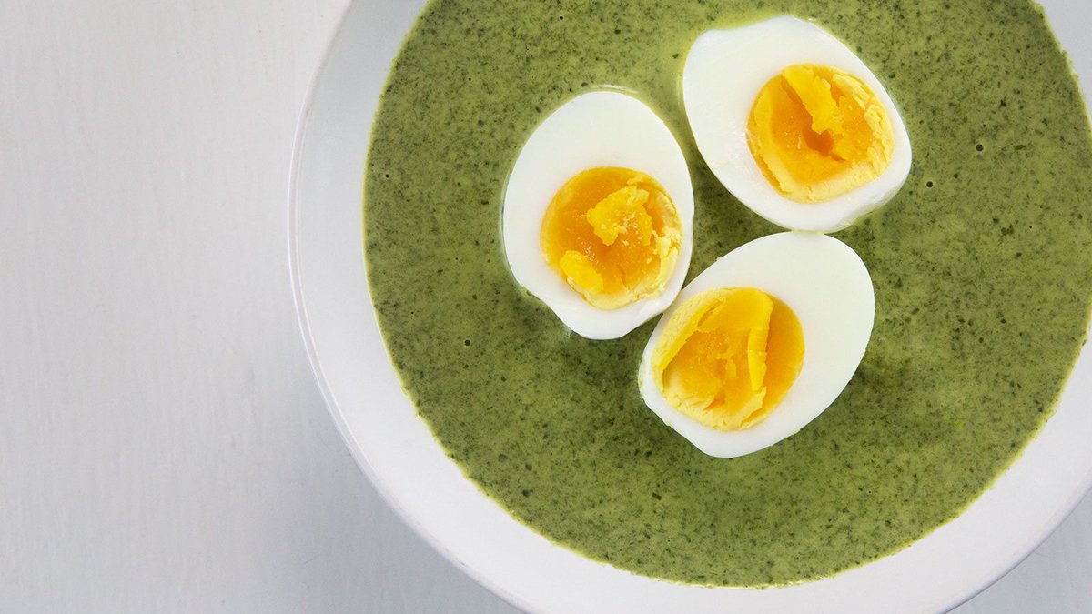 Vegetarisk torsdag: Spenatsoppa med ägghalvor