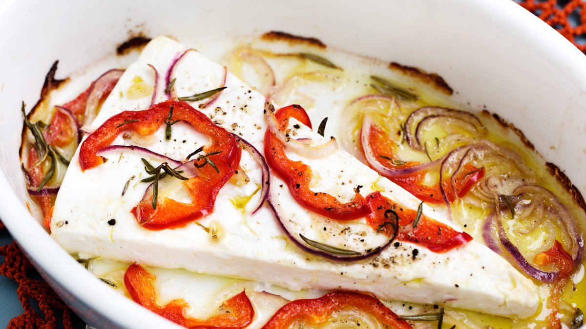 Gratinerad fetaost med paprika