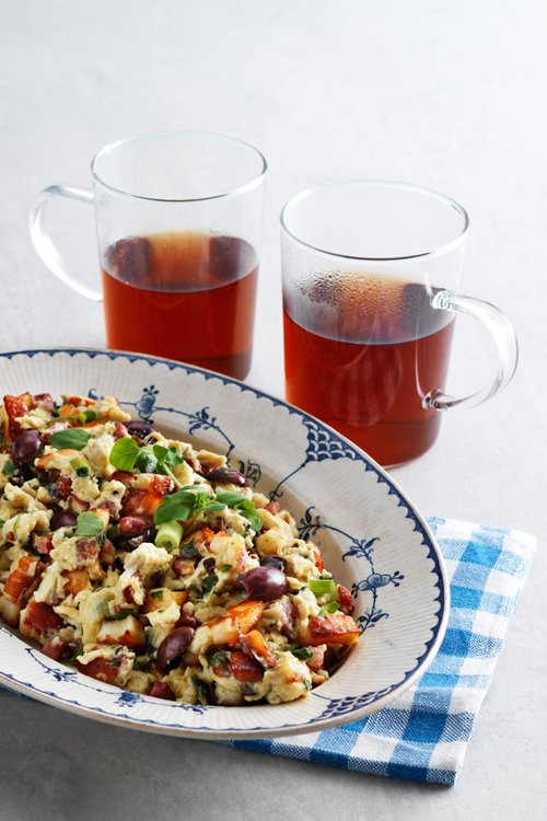 Äggröra med halloumi