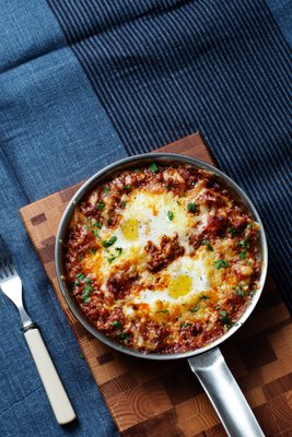 Äggpanna med köttfärs