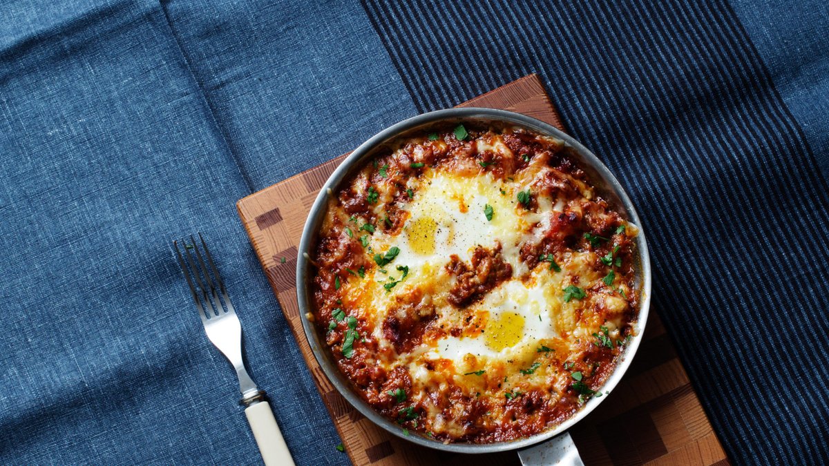 Äggpanna med köttfärs