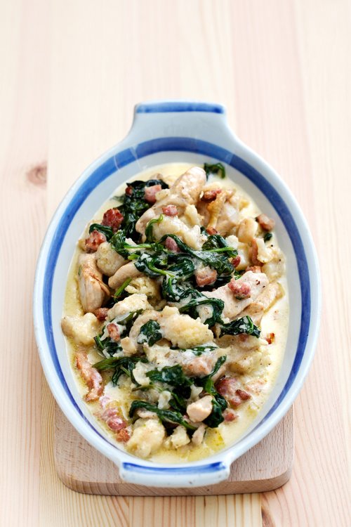 Kyckling Alfredo med blomkål