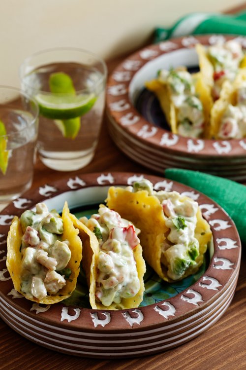 Tacoskal med räkfyllning