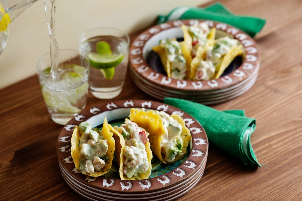 Tacoskal med räkfyllning