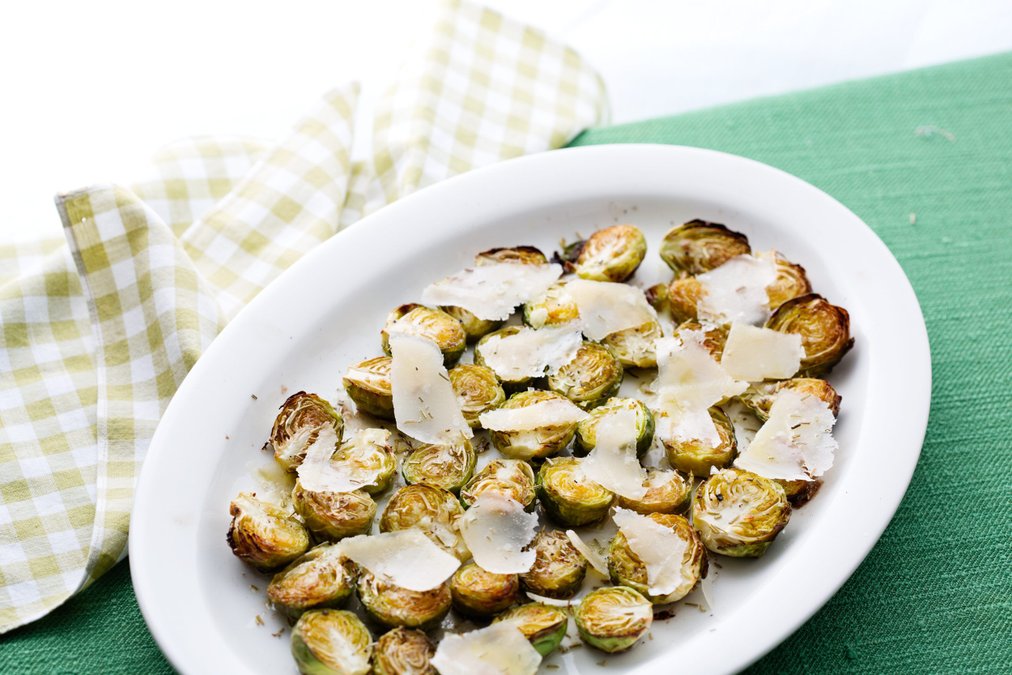 Ugnsrostad brysselkål med parmesan