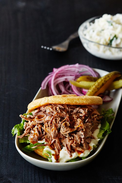 Pulled pork-burgare