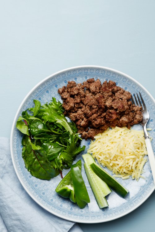 Ketotallrik med köttfärs