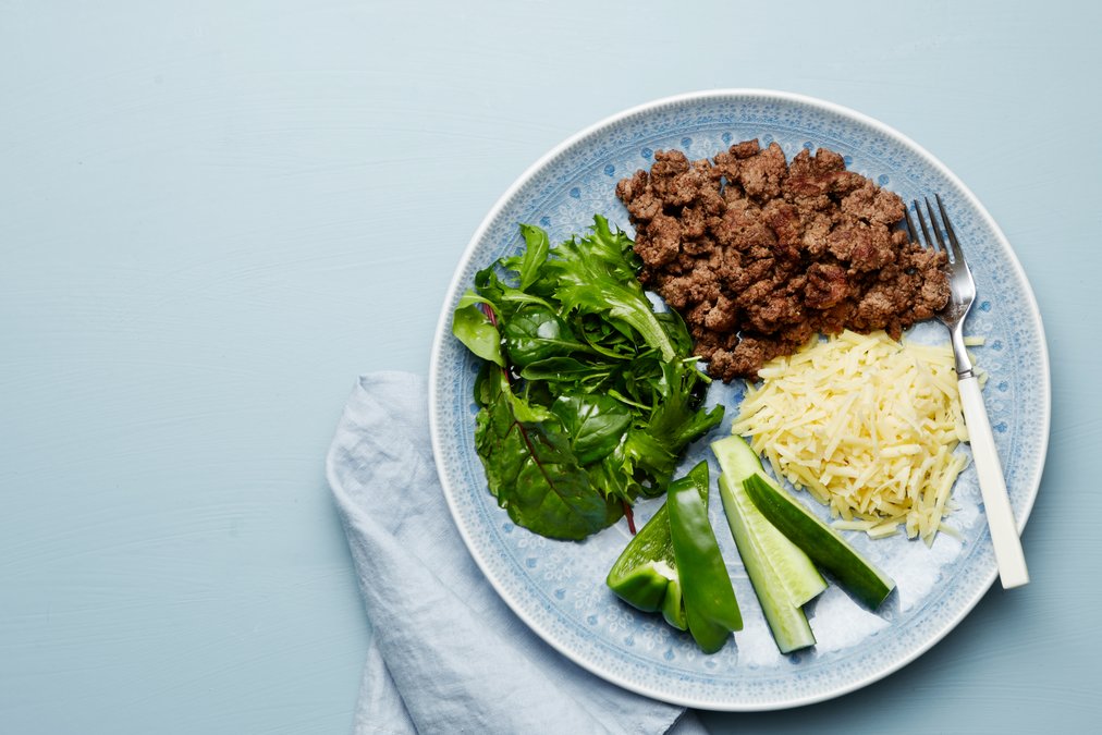 Ketotallrik med köttfärs