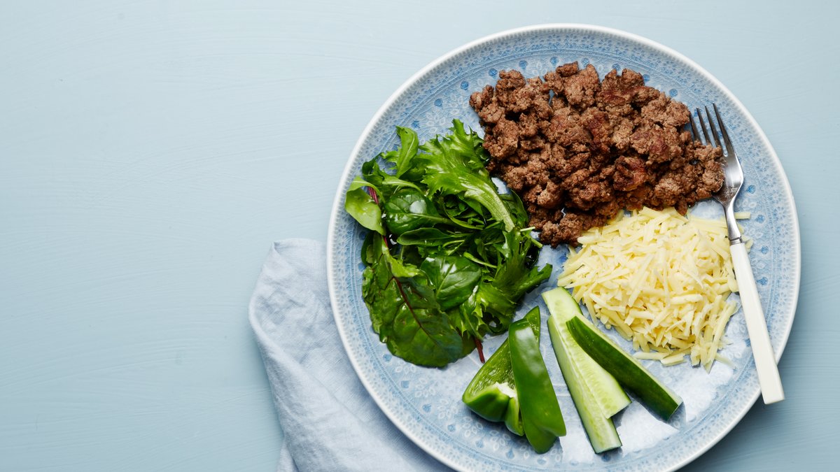 Ketotallrik med köttfärs