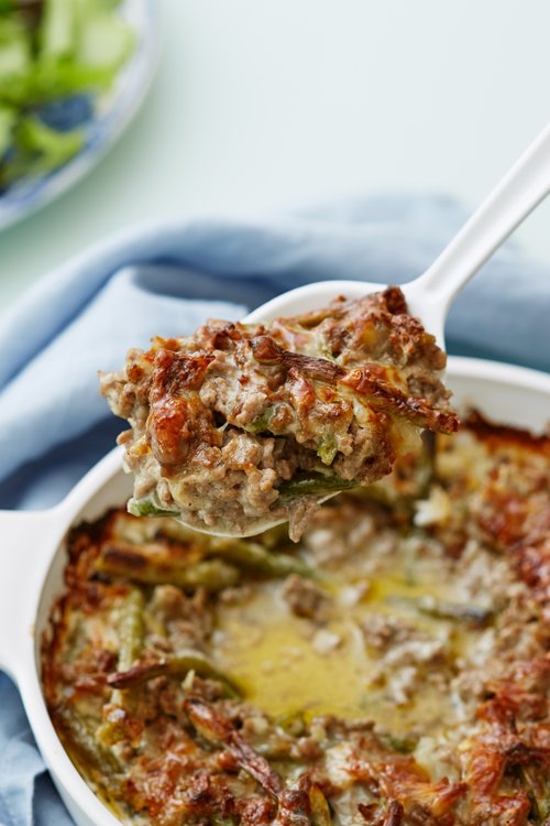 Köttfärsgratäng med ädelost